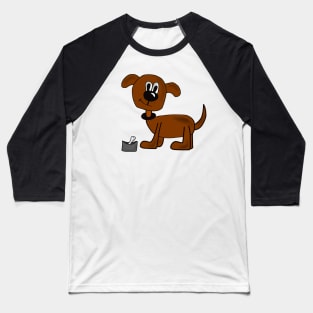 Witzige Hunde Zeichnung Baseball T-Shirt